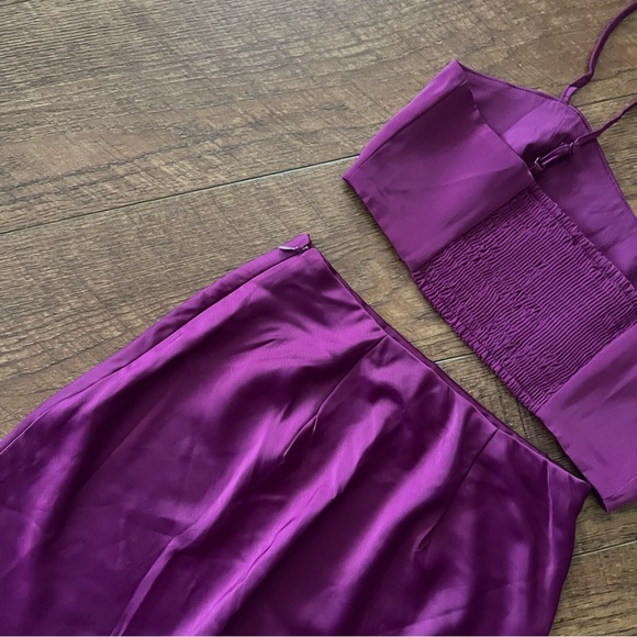 Purple Two-Piece Maxi Dress Skirt Set - Picture 5 of 5